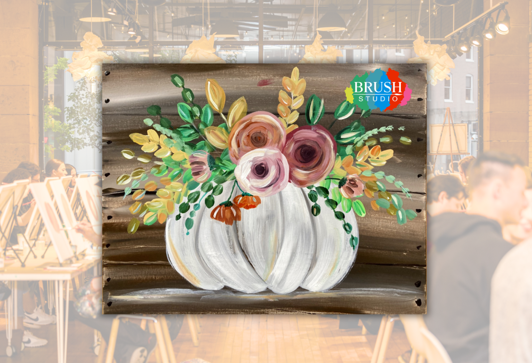 Brush Studio Paint & Sip - The Pumpkin Bouquet