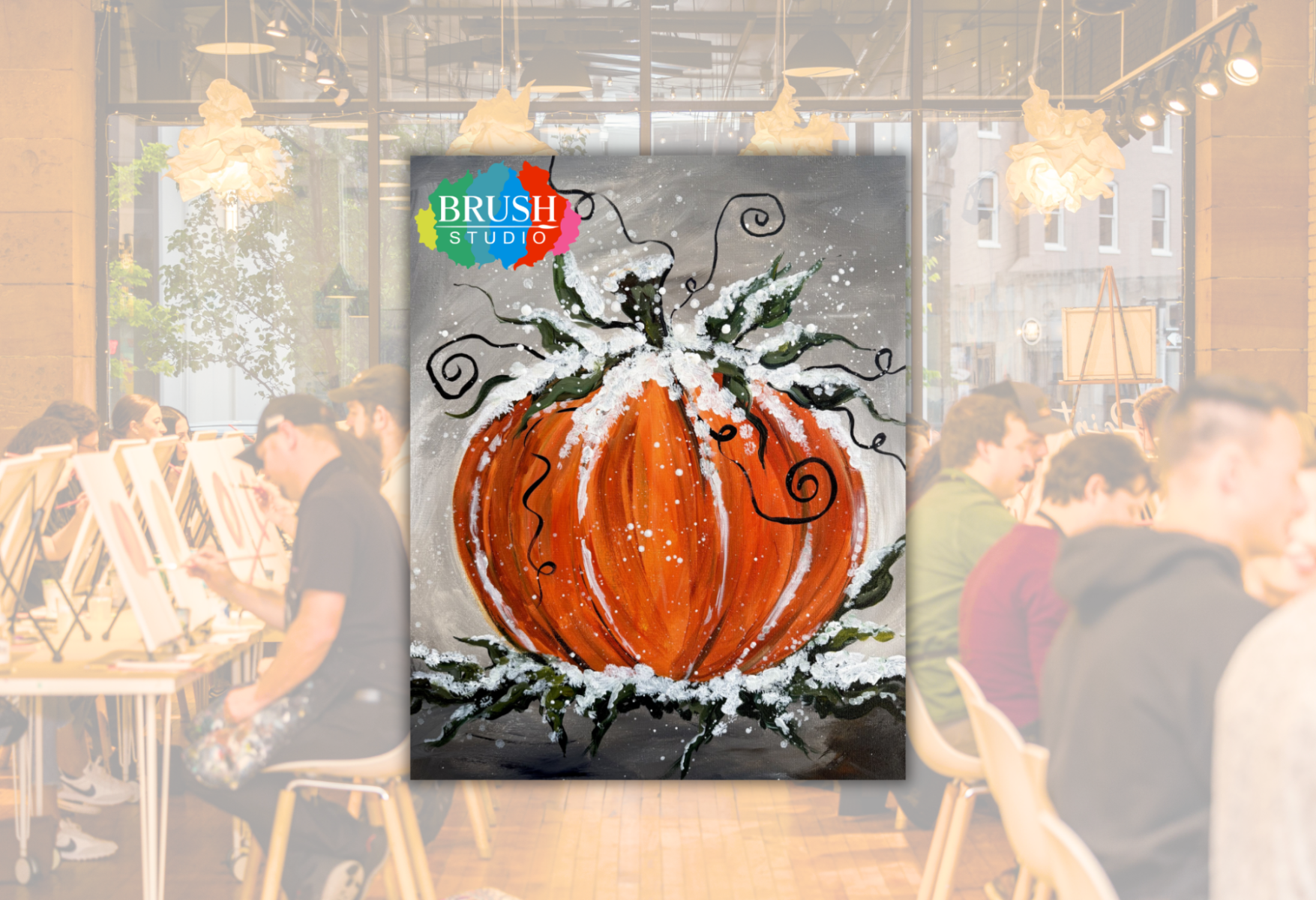 Brush Studio Paint & Sip - Jack Frost's Pumpkin
