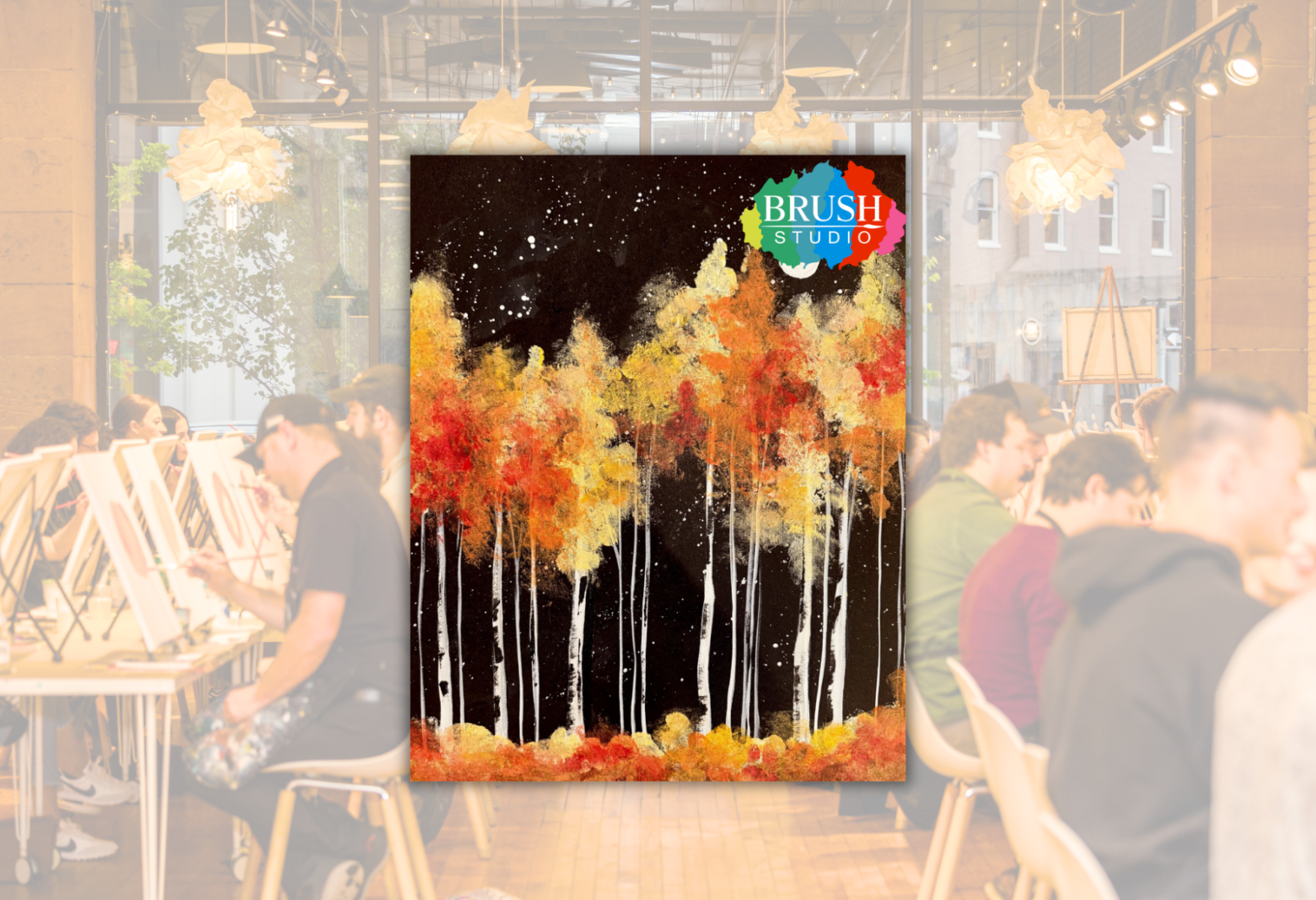 Brush Studio Paint & Sip - Autumn Moon Glow