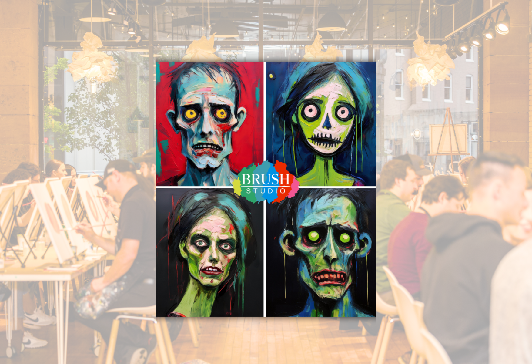 Brush Studio Paint & Sip - Zombify Your Love PAINT YOUR DATE Night!