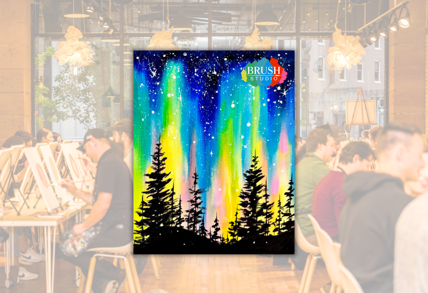 Brush Studio Paint & Sip - Autumn Aurora