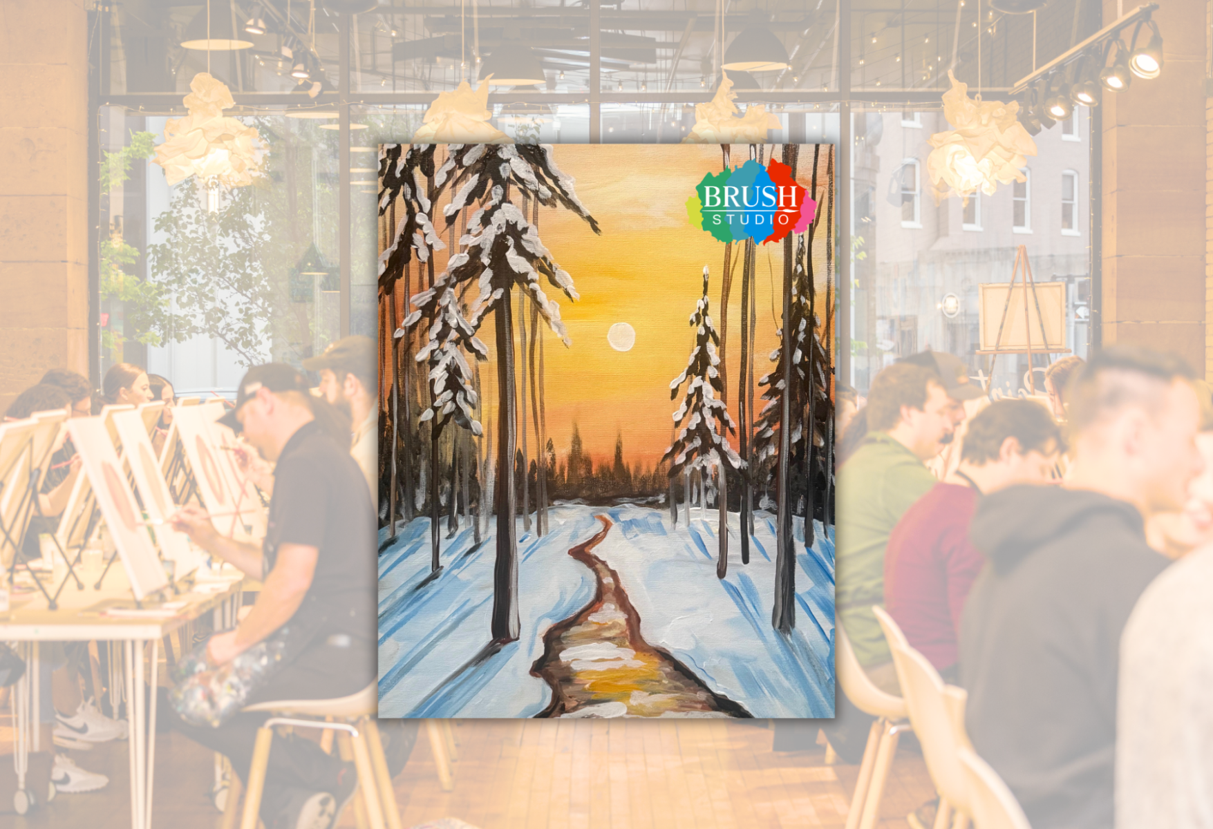 Brush Studio Paint & Sip - Michigan Winter Landscape