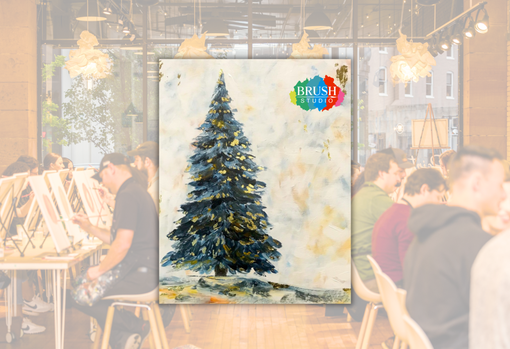 Brush Studio Paint & Sip - Gold Leaf Tree