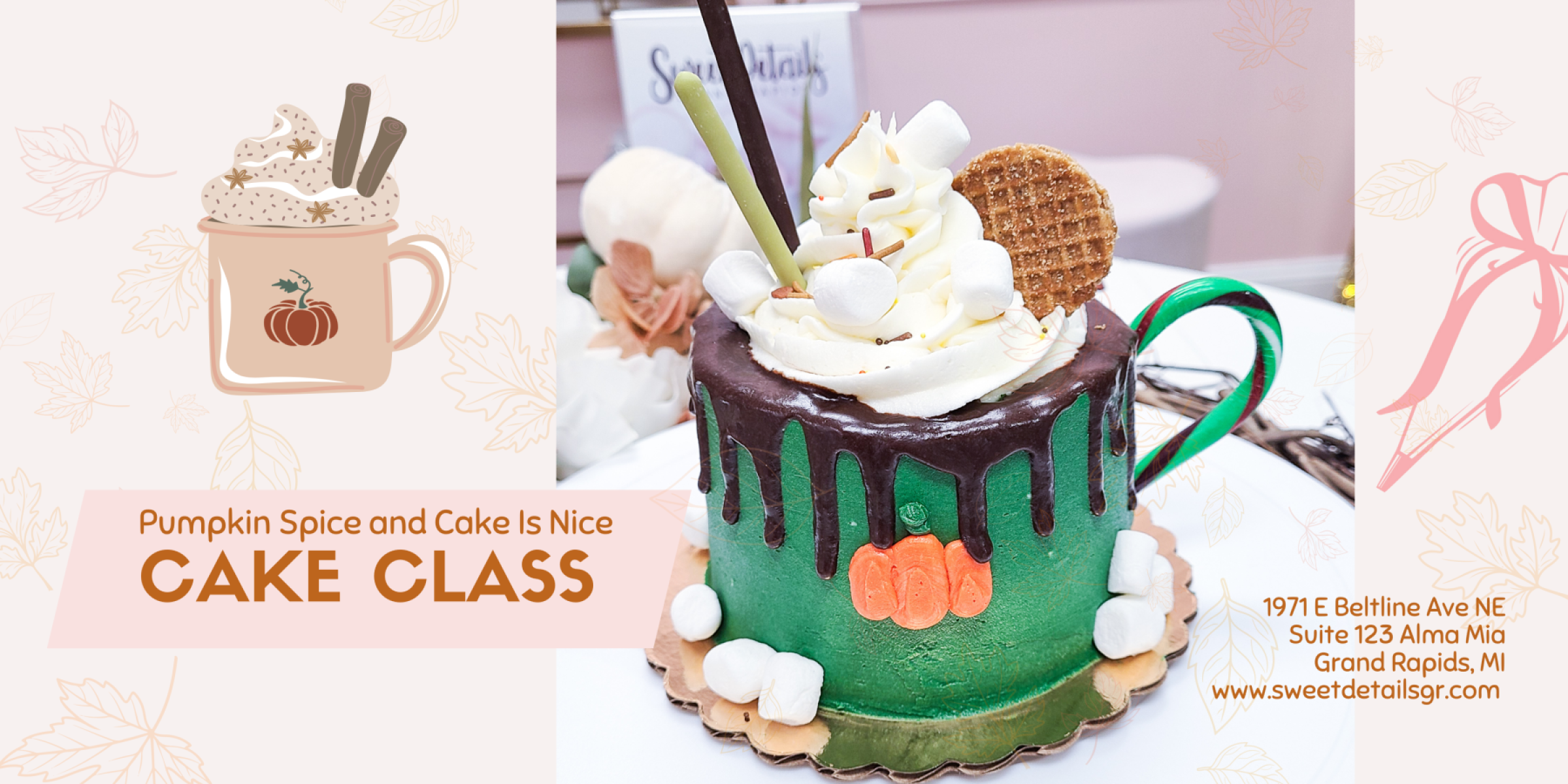 Pumpkin Spice Fall CAKE Decorating Class