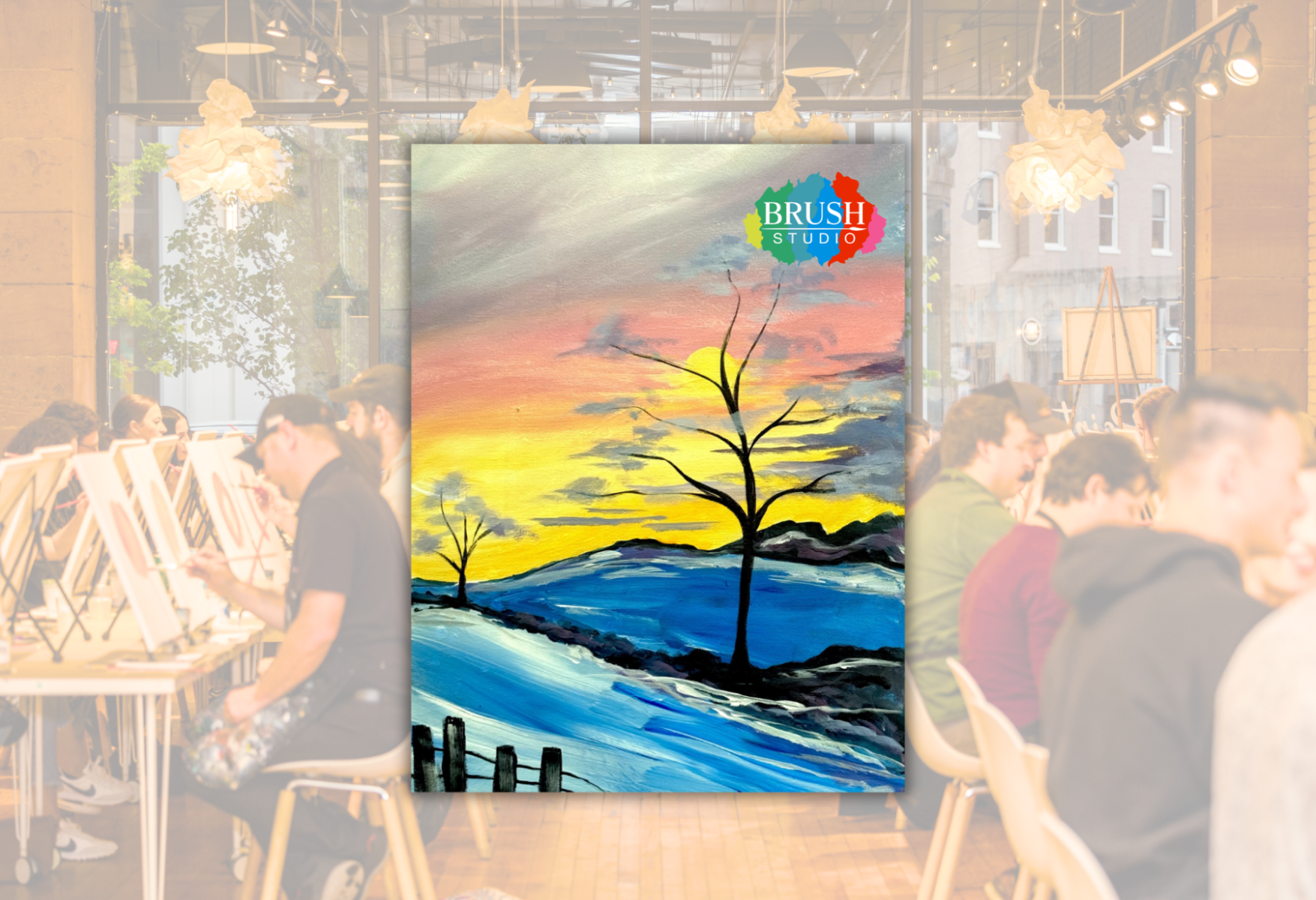 Brush Studio Paint & Sip - November Sunset