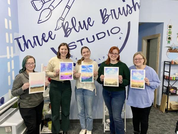 Three Blue Brushes