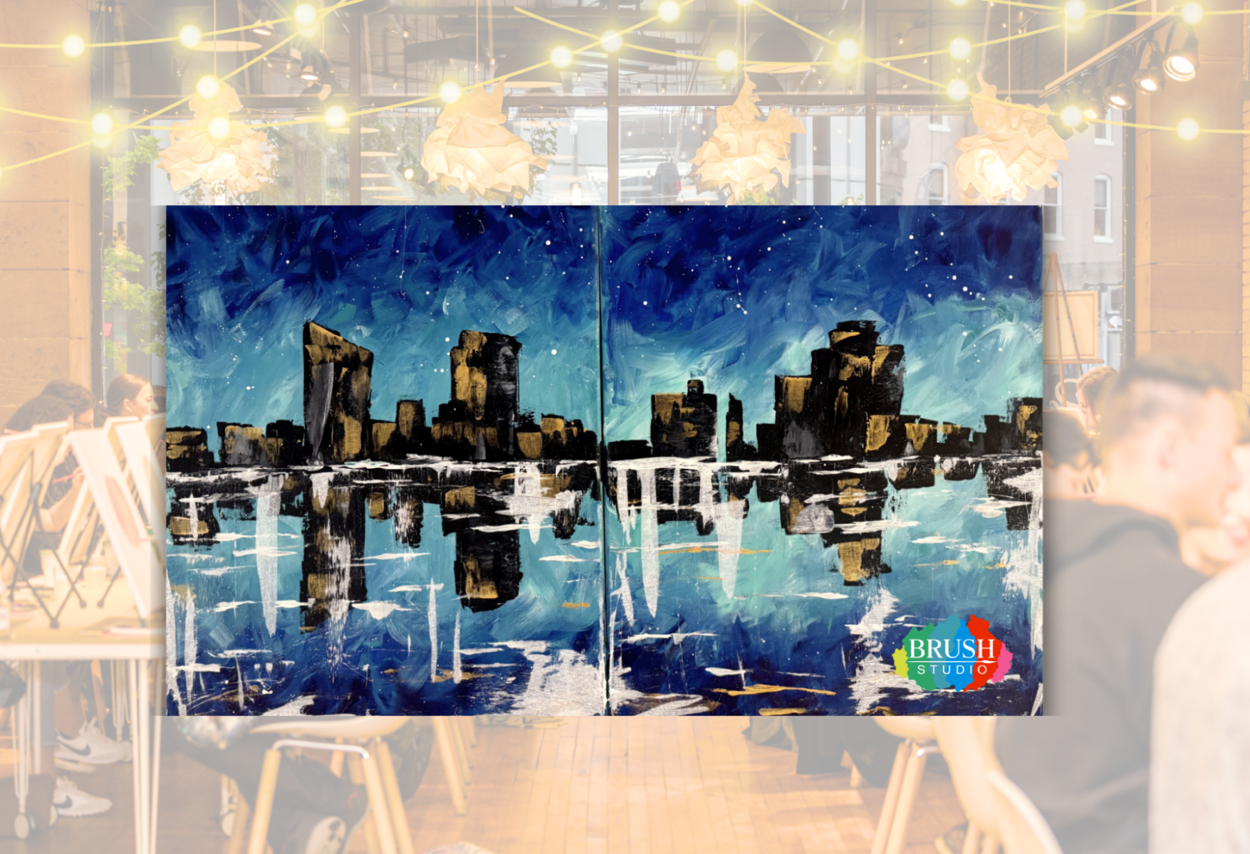Brush Studio Paint & Sip - Abstract City Night