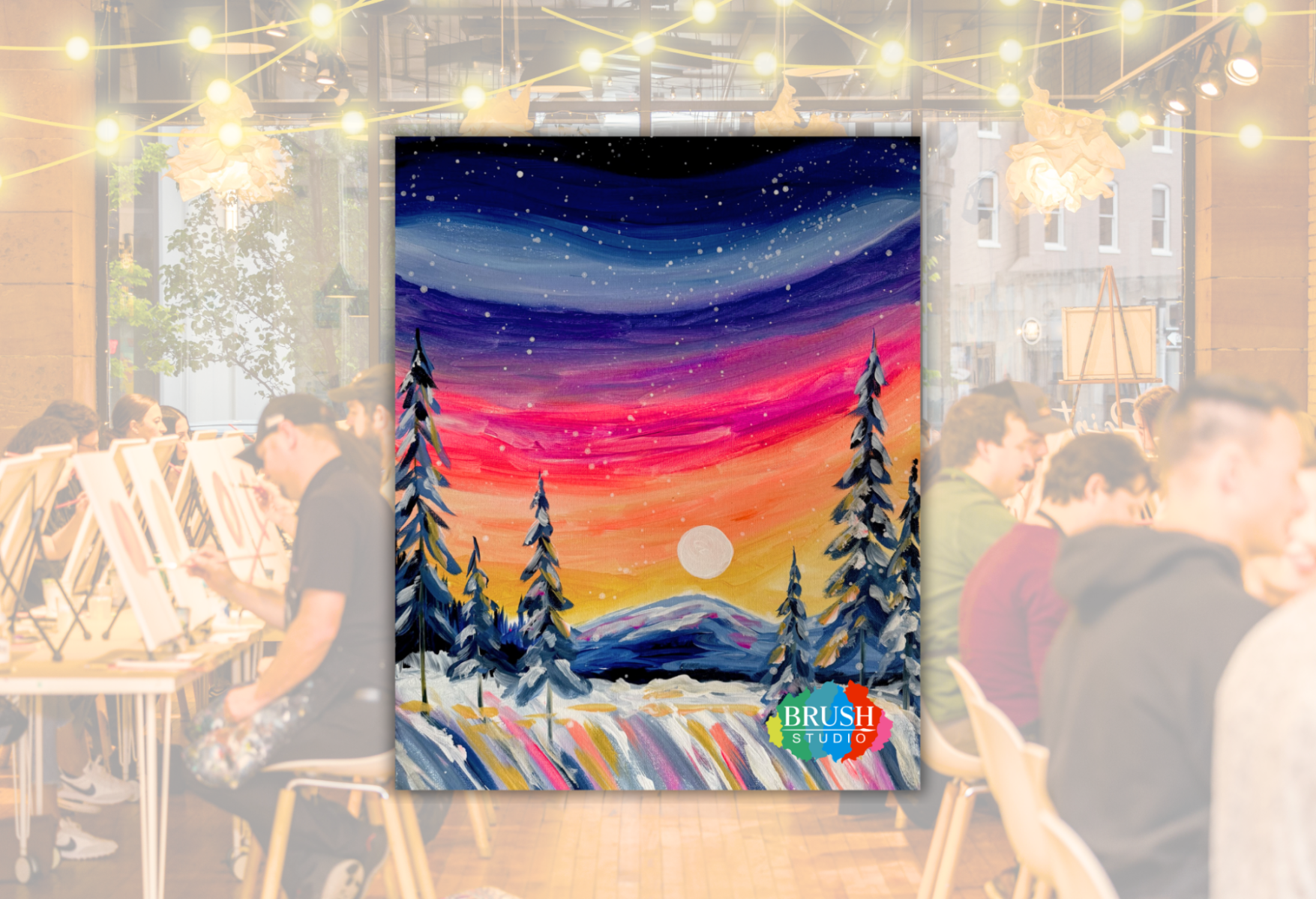 Brush Studio Paint & Sip - February Sunset